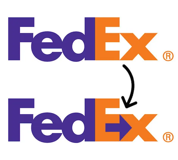 ukryte przeslanie w logo fedex